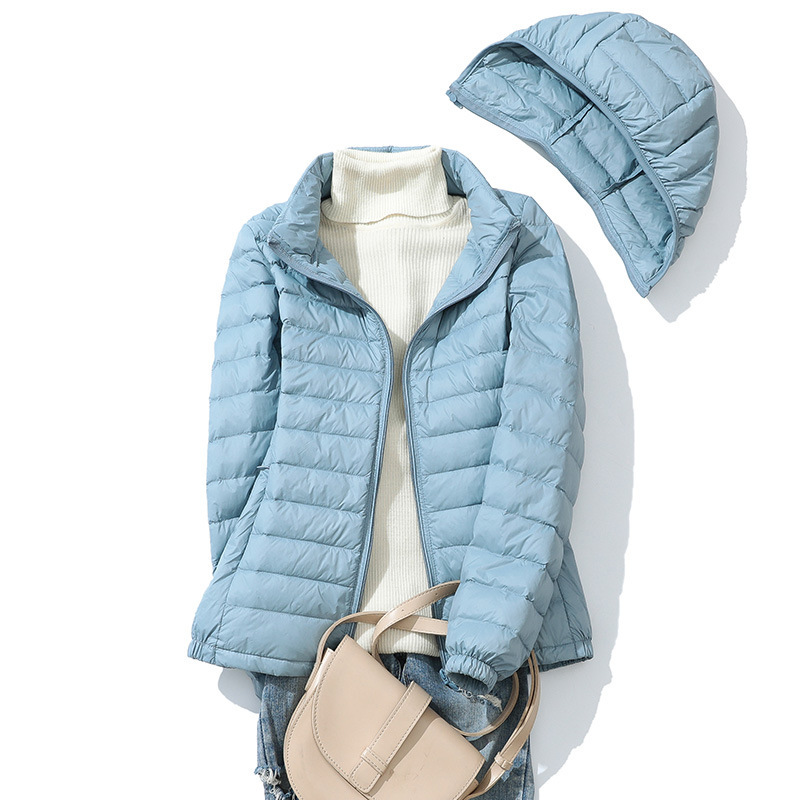 Removable Hooded Lightweight down Jacket for Women Autumn and Winter Short Slim Fit Hooded Lightweight Thin Outwear Large Size White Duck down Cross-Border Removable Hooded Lightweight down Jacket for Women Autumn and Winter Short Slim Fit Hooded Lightweight Thin Outwear Large Size White Duck down Cross-Border