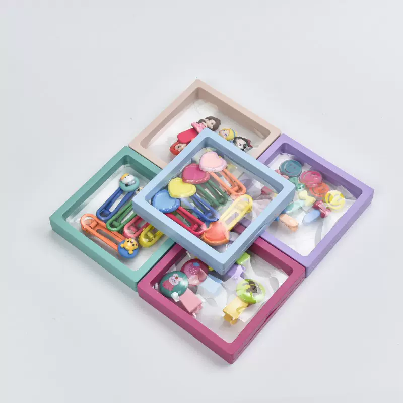 头饰发夹饰品收纳展示盒pe薄膜悬浮盒文玩手链密封包装盒珠宝架