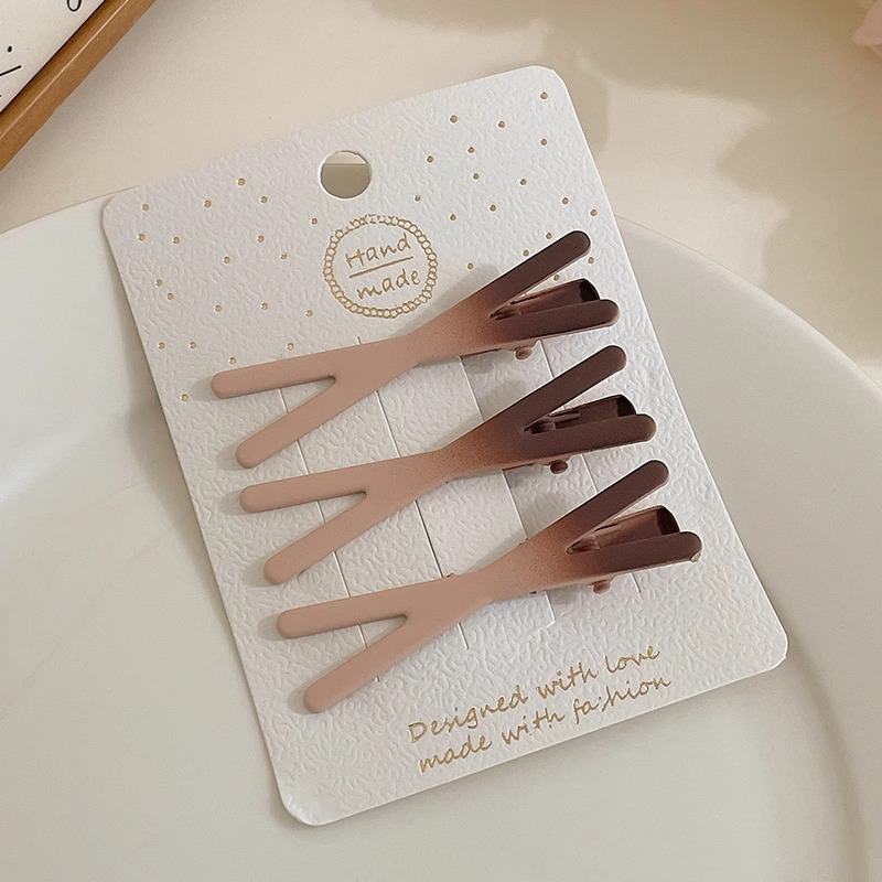 Otoño y invierno curry clip de pelo de boca de pato clip de cabello de mujer acabado de artefactos de alfabetización de la cara de la cabeza clip de ceja clip lateral