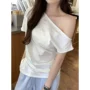 辣妹气质斜肩女式t恤