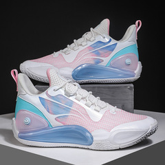 籃球鞋男款橡塑底回彈比賽戰靴情侶運動網跑鞋韋德閃擊 9td籃球鞋