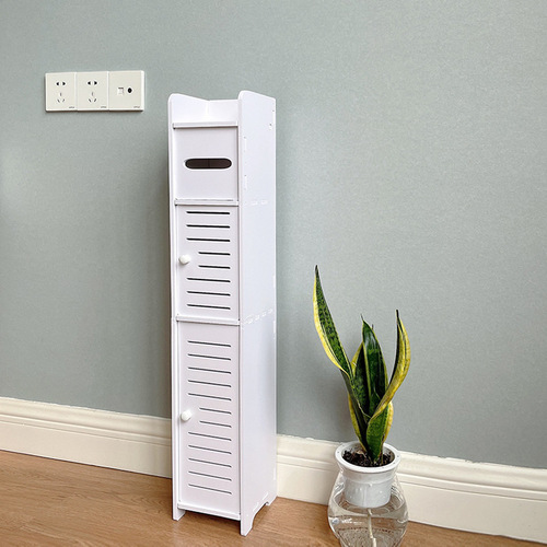 Bathroom storage rack floor-standing multi-layer toilet side cabinet toilet with door dust-proof narrow cabinet bathroom gap storage cabinet