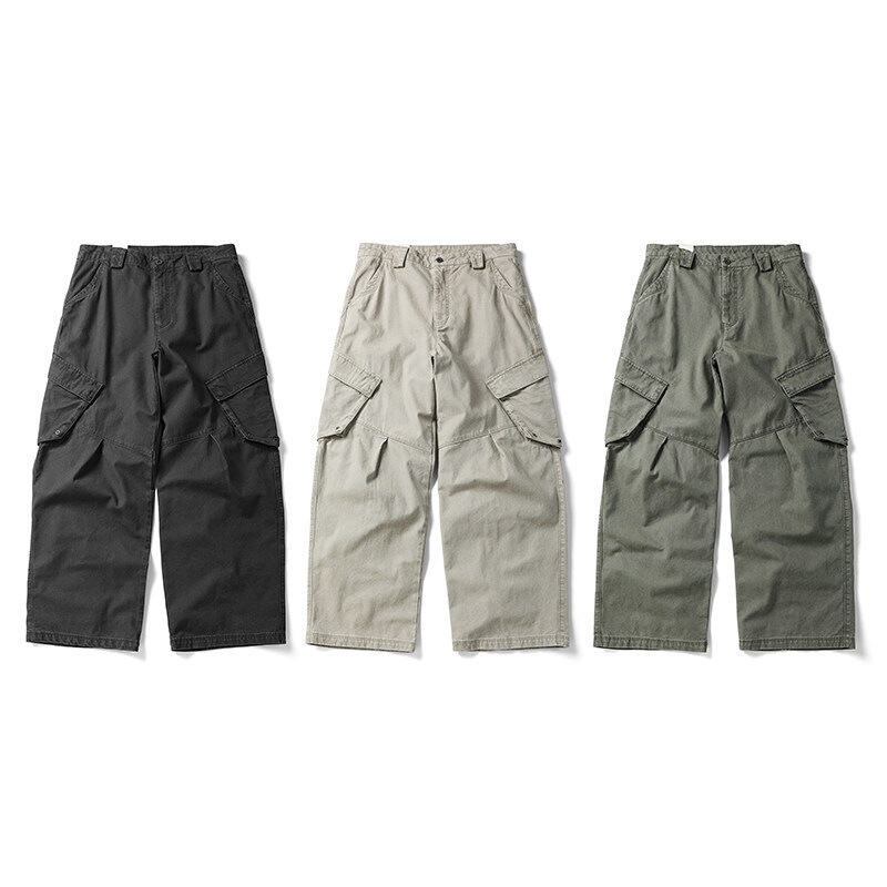 Men's Japanese-Style Trendy Brand 2025 Summer New Heavy Washed Cargo Pants Men's Multi-Pocket Casual Long Pants