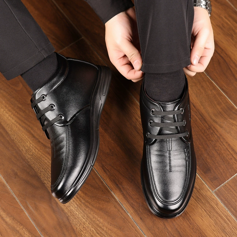 Demi-season high shoes for leather shoes, warm boots, soft sole