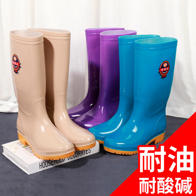 ハイチューブレインブーツ、レインブーツ、防水靴、ベルベットラバーシューズ、オーバーシューズ、ウォーターブーツ、レディースミッドチューブ、暖かい、滑り止め、韓国風冬ショートチューブ|undefined