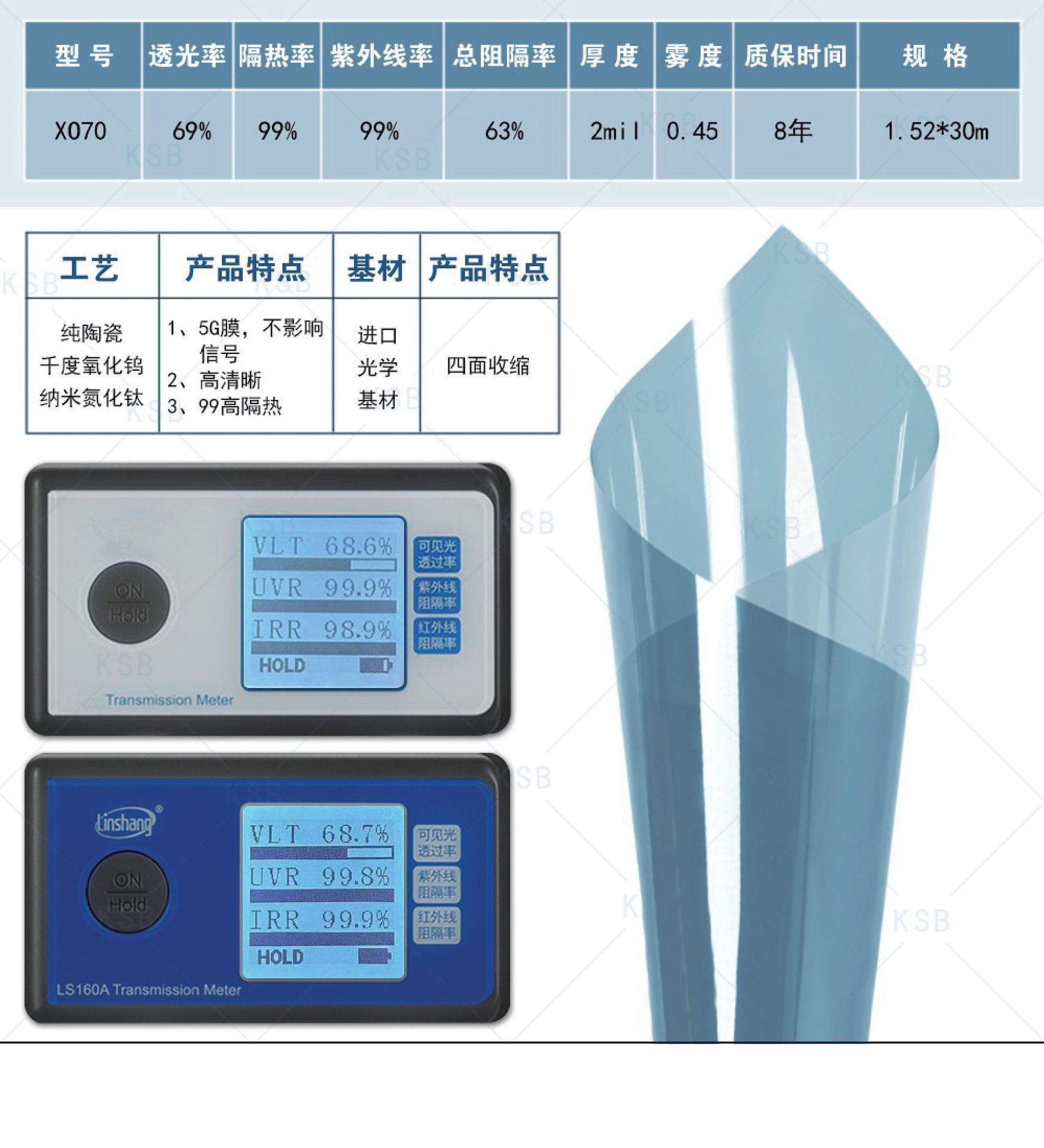 Factory Direct 99 High Insulation Nano Ceramic Process Car Film High Definition 99 Anti-Uv Car Solar Film