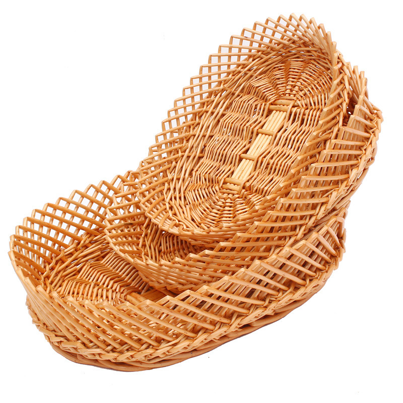 Shangchao cocinado canasta frita artesanal canasta de sauce supermercado canasta de frutas de hoteles mesa de cestas
