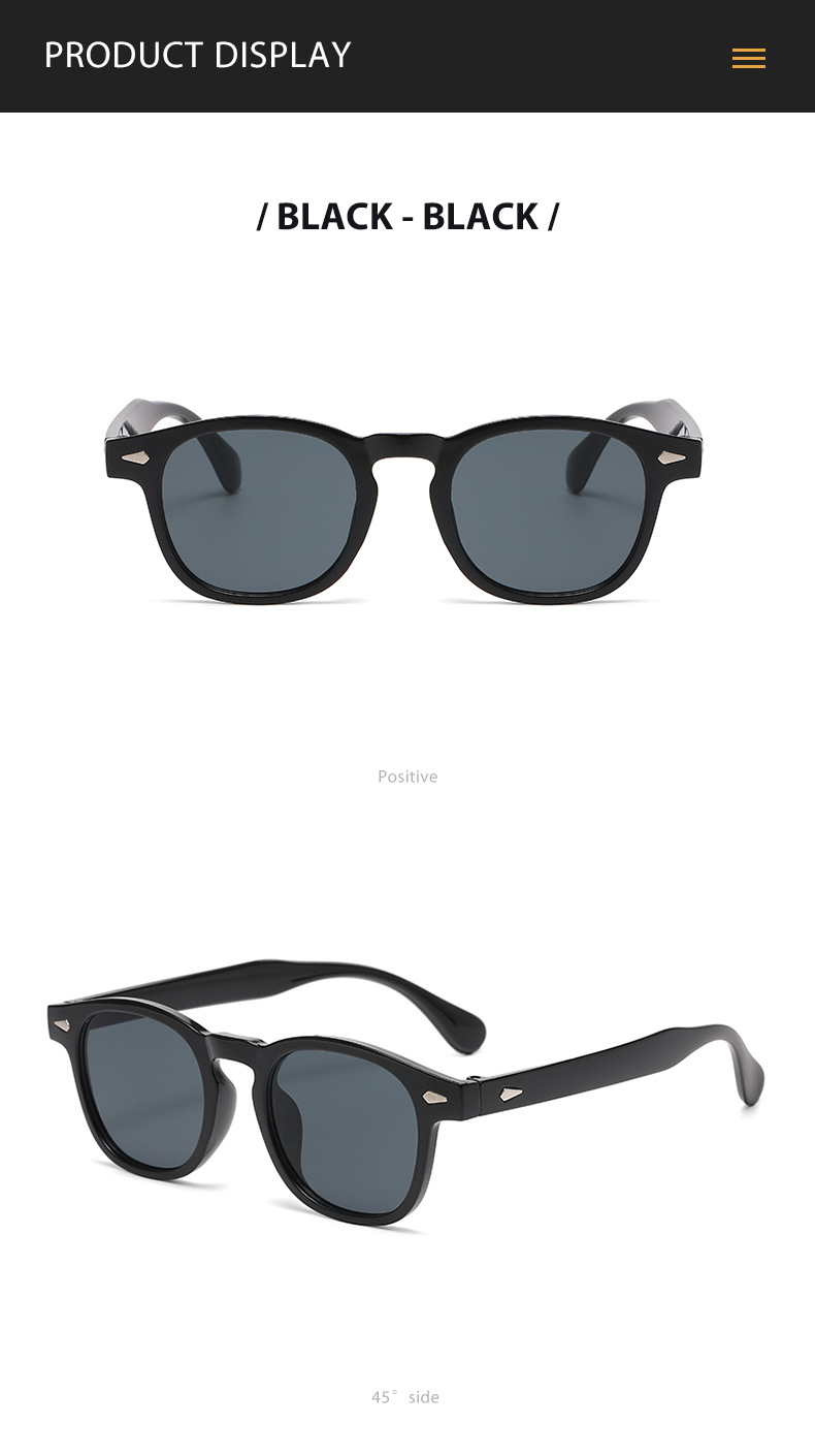 New European And American Retro Round Frame Rice Nail Sunglasses For Men Popular Sunglasses Trendy UV Resistant Sunglasses_voghion.com