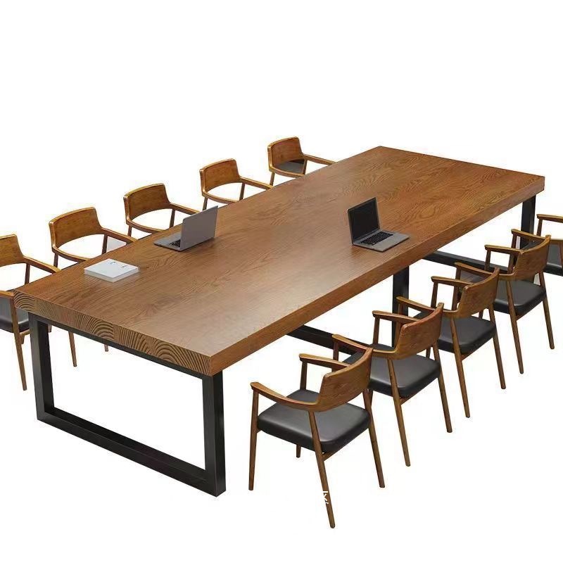 Fabricantes directos de madera sólida simple mesa de mesa moderna gran mesa de capacitación mesa de oficina de personal mesa larga image 5
