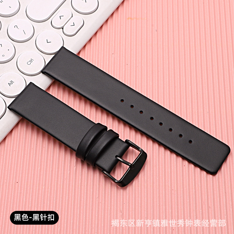 Thin, leather, black