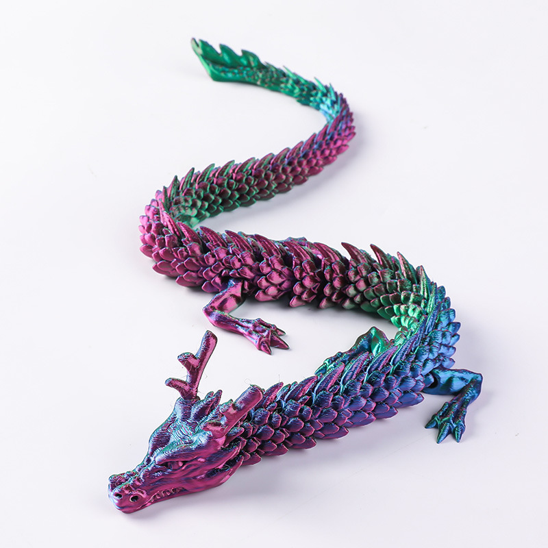 Adorno de Dragón Chino en Impresión 3D de PLA Articulado para Decoración y Regalo