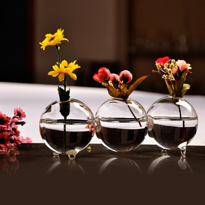 mxmade歐式連體圓形玻璃花瓶 時尚家居飾品 水培花器 工藝品