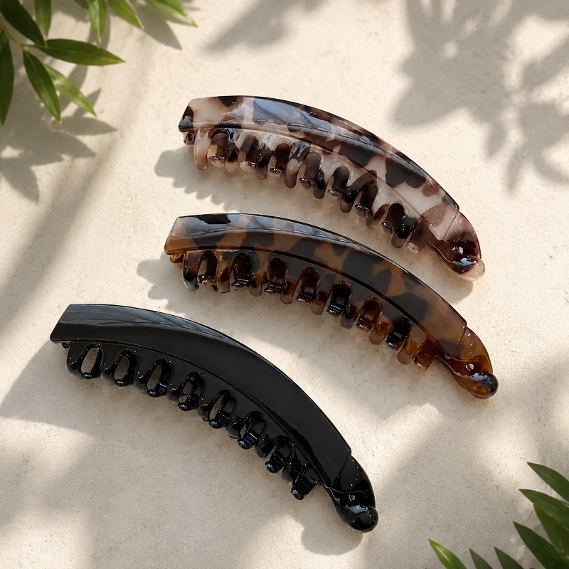 2026 New Leopard Print Banana Hair Clip for Women, High-End and Elegant Twist Clip, Vertical Clip for High Ponytail