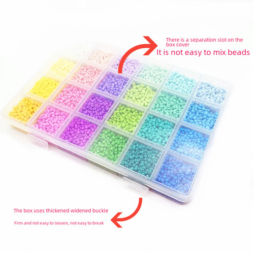 Amazon 24-Grid Boxed Macarons, Solid Color Baked Finish Xiaomi Beads, Glass Beads for DIY Bracelets & Necklaces – Bead Accessories