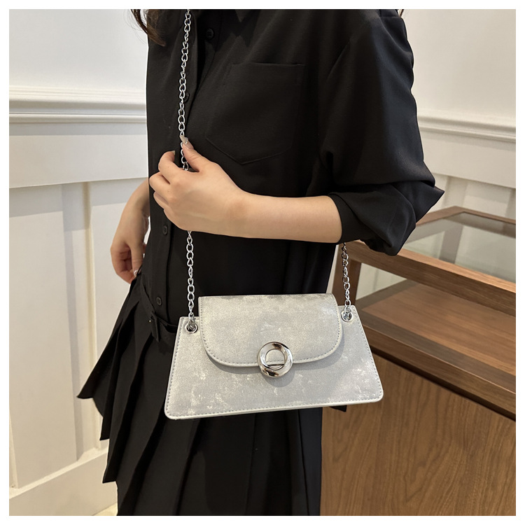Borsa a tracolla da lavoro versatile a catena color caramella da donna, casual, semplice e alla moda, in PU, 2024_voghion.com
