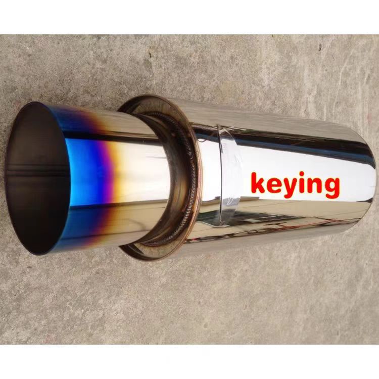 Car exhaust modification sound system, universal stainless steel direct exhaust with back-pressure tail section, rumble exhaust for street racing car sound