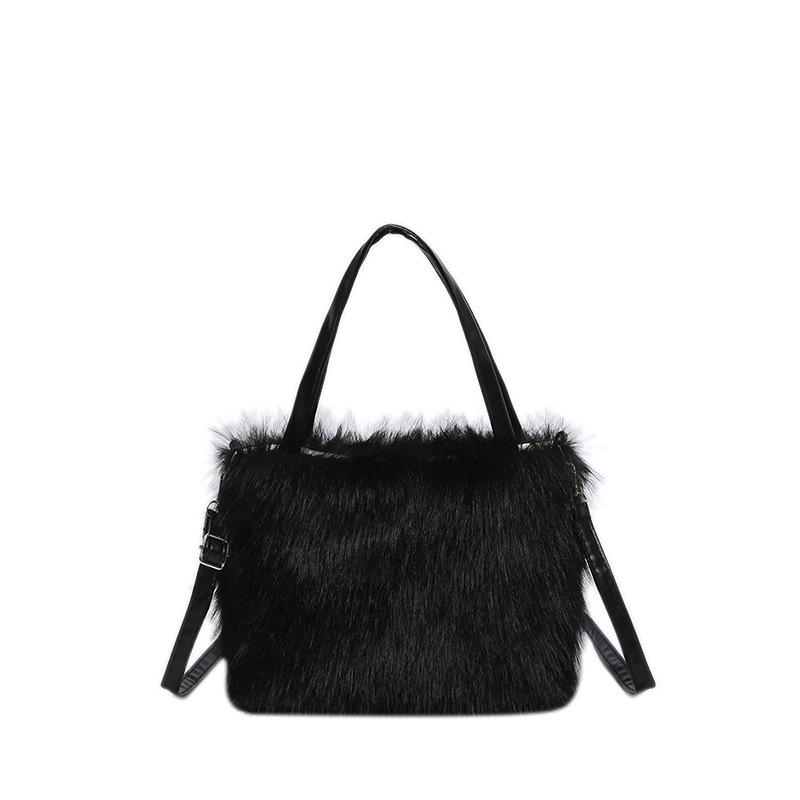 Bolsa de hombro peluda, bolso de peluche de arte, bolso de invierno 2024 nuevo bolso peludo, bolso de mano japonés y coreano, bolso de mujer