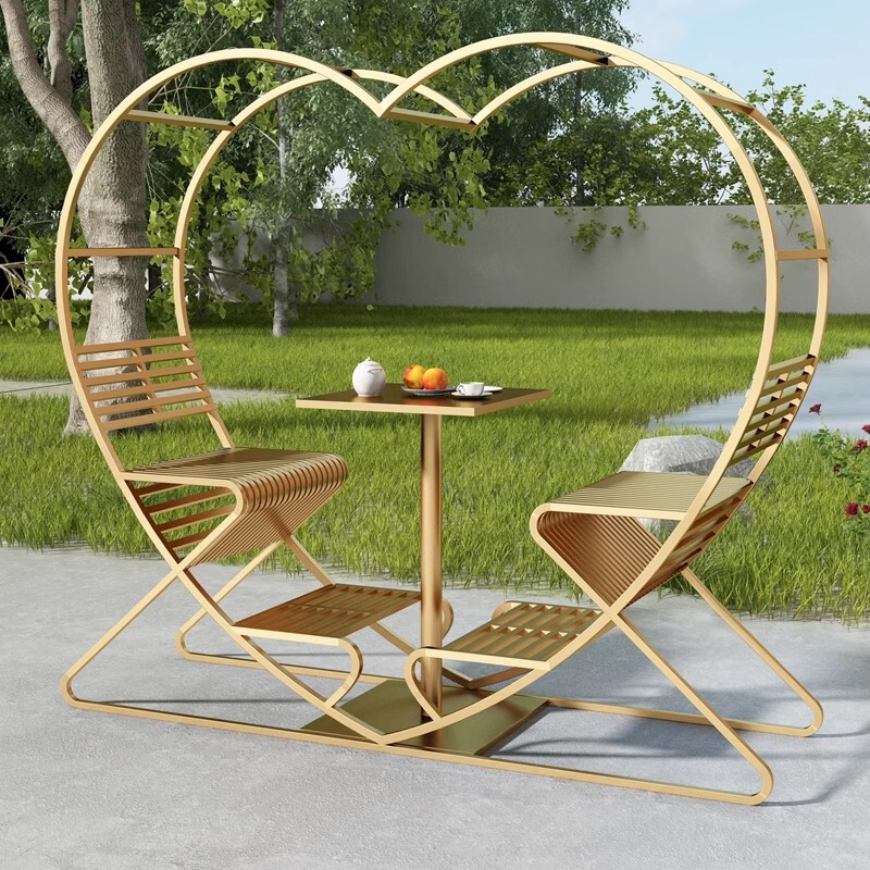 Outdoor love swing chair courtyard decoration scenic spot Internet celebrity scenic spot B & B decoration restaurant couple heart-shaped table and chair Outdoor love swing chair courtyard decoration scenic spot Internet celebrity scenic spot B & B decoration restaurant couple heart-shaped table and chair