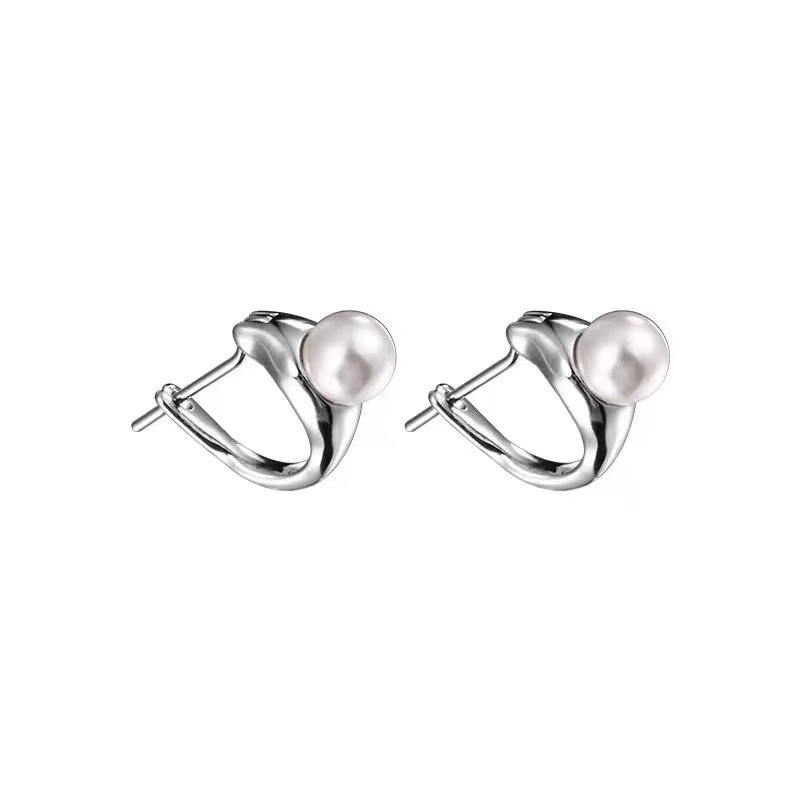 Pearl Earrings, 925 Silver Sample, Light Luxury Style, Multiple Color Options