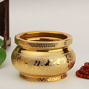 Small Ceramic Incense Burner for Home Use, Indoor Incense Bowl, Buddhist Offering, God of Wealth Incense Holder, Incense Burner with Gold Sand, Xinbei Qin