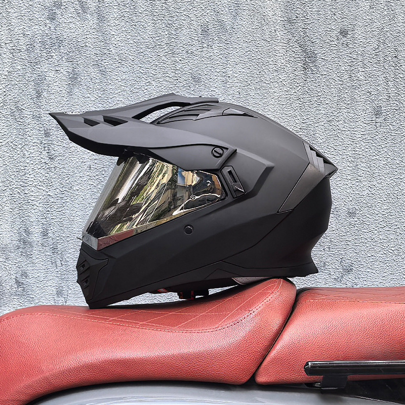 Cascos de Motocicleta Transfronterizos, Cascos de Carretera, Cascos de Una Sola Lente para Hombres y Mujeres, Cascos Integrales de Rally para Carretera y Todoterreno, Cascos para Viajes de Larga Distancia en Motocicleta