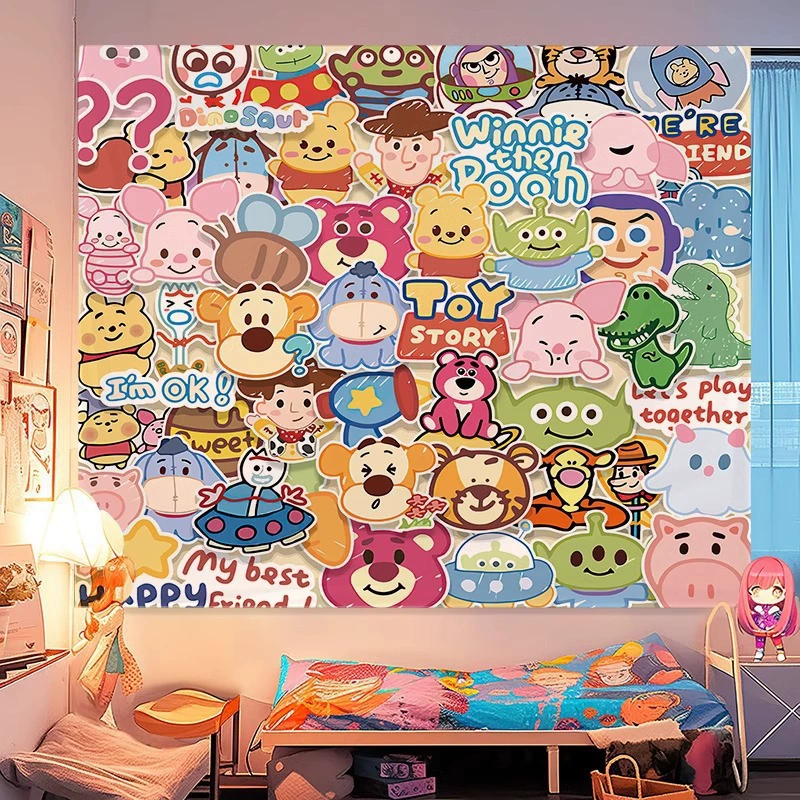 Sanrio INS фоновая ткань с милой мелайи, подвесная ткань Cuolomi, девичье сердечко, коричный узор, настенный гобелен для общежития