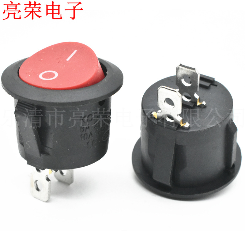 KCD1 2脚2档 开孔20MM 实心红盖 1NO 电子电器 电源开关 童车开关