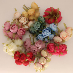 Factory forest-style simulated tea blossom peony small bouquet artificial flowers silk flower DIY handmade flower wreath headpiece material for wedding celebration new