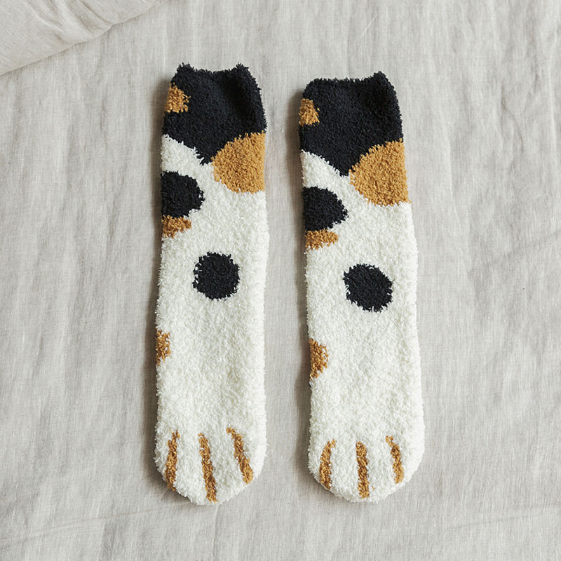 サンゴの靴下の男女のカップルの秋冬のベルベットの厚い猫の爪の靴下の保温の睡眠の靴下の床の靴下の月子の靴下|undefined