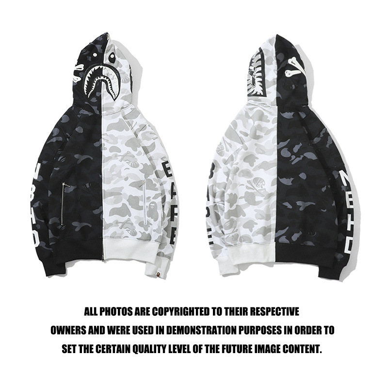 BAPE Neighborhood Miami 4th Anniversary Zip Sweater Shark Camo Black White