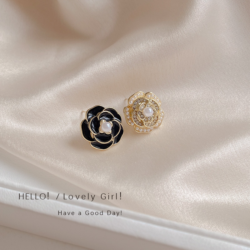 Fashion Flower Bow Knot Sterling Silver Inlay Artificial Gemstones Earrings 1 Pair