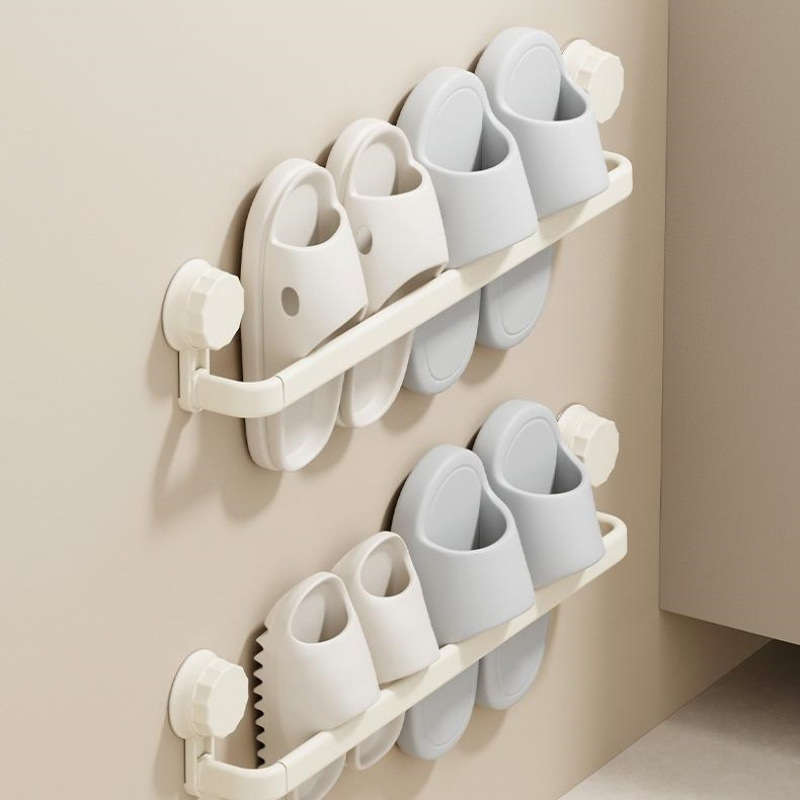 Soporte de zapatillas sin perforación, soporte de zapatos en la pared del baño, soporte de toallas de drenaje en la pared del baño