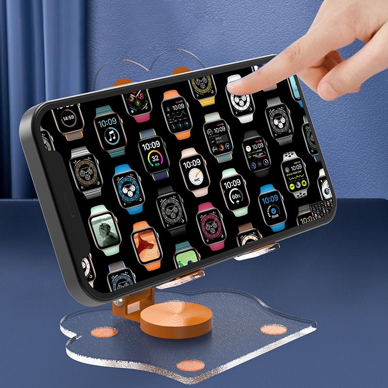 Cute garra de gato plegable y giratorio soporte de teléfono móvil soporte de escritorio soporte para perezoso persiguiendo drama ver artefacto de televisión multifuncional