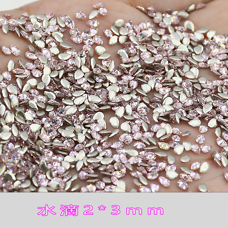5A 라이트 핑크 지르콘 워터 드롭 2*3mm 6*
