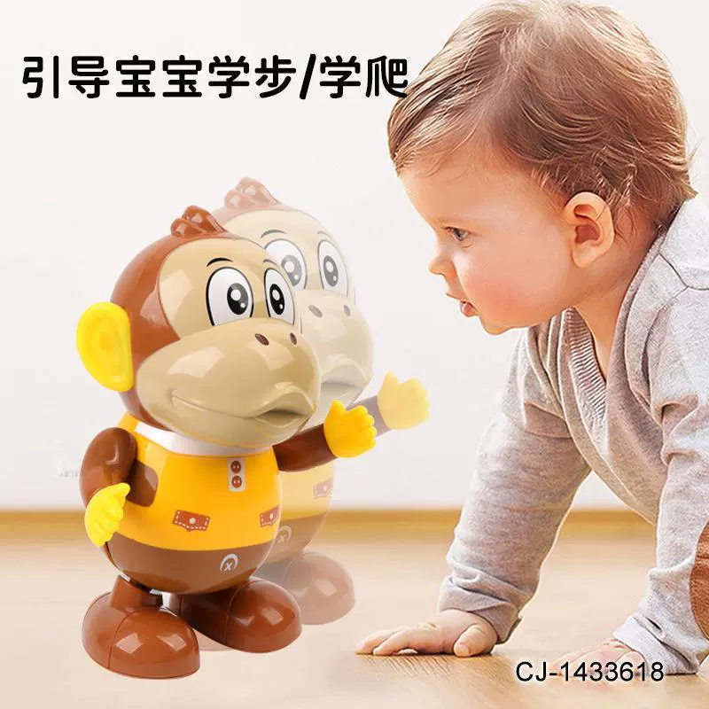 Электрическая легкая музыкальная танцующая умная игрушка для ползания, обезьяна, раннее обучение