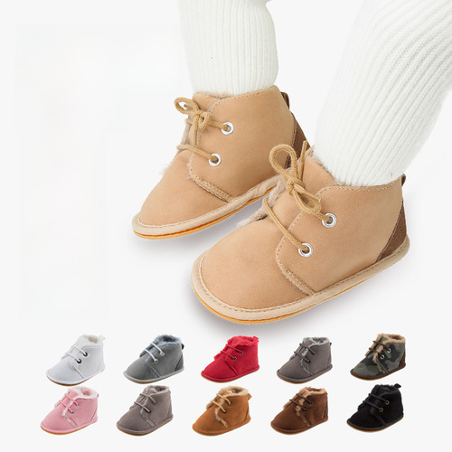 Cross-border new autumn and winter baby walking shoes, warm and padded baby shoes, rubber soles, non-slip, baby cotton shoes, dropshipping one piece