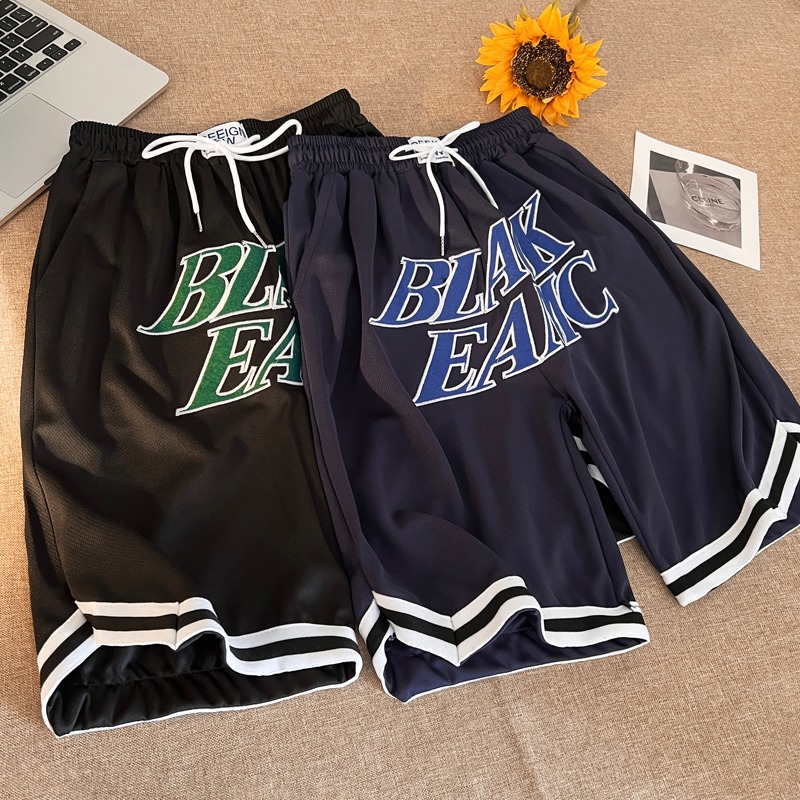 American-style Basketball Embroidered Streetwear Summer Loose-fit Casual Mid-length Sports Shorts Men And Women,_viptrois.com