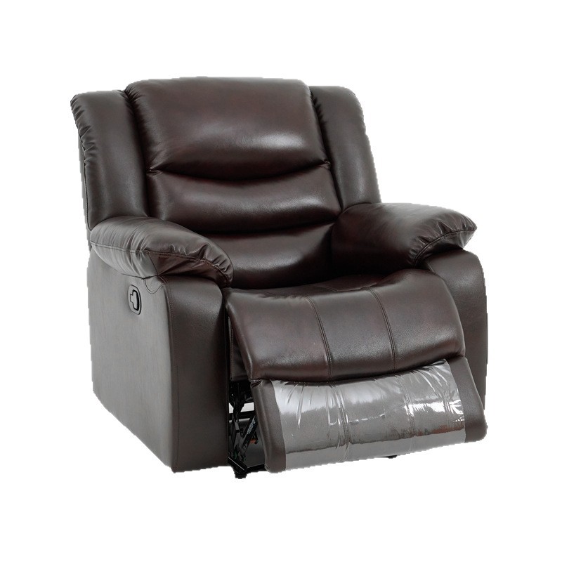 Sofá de cuero simple italiano capa superior piel de vaca función retráctil eléctrica sofá cama de doble uso pequeño apartamento combinado sofá