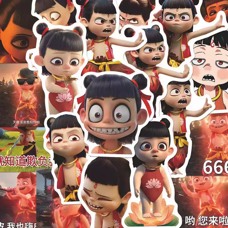 100 наклеек The Devil Boy Comes to the World Nezha Naohai, набор стикеров-эмоций, фильм, наклейки для ручного оформления