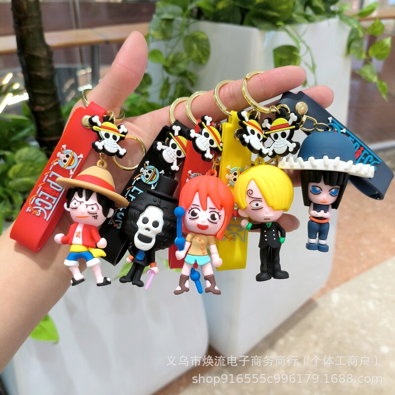 Cartoon Cartoon one piece keychain soft glue three-dimensional doll boys car ornaments catch doll machine gift wholesale