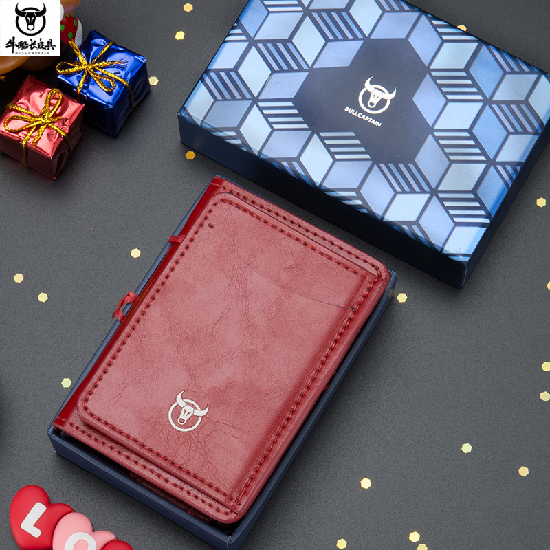 Captain NIU billetera para hombre titular de la tarjeta titular del teléfono móvil dólar estadounidense billetera pequeña retráctil de aleación de aluminio titular de la tarjeta caja de regalo