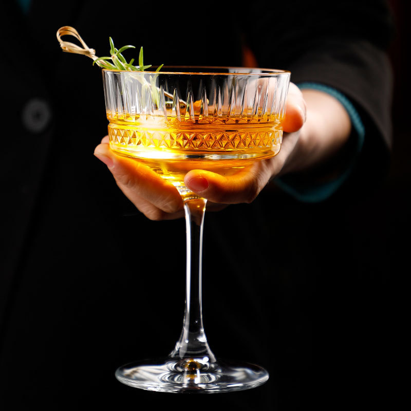 Alicia Highfoot Cocktail Taza cortesina con flores cortesina Classic Martini Taza de champán de boca ancha