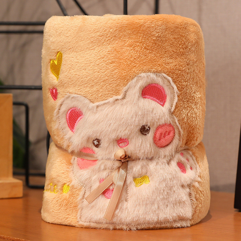 Animal de dibujos animados coral mantas de peluche mantas de siesta de oficina mantas de aire acondicionado estudiantes niños mantas pequeñas regalos de la empresa