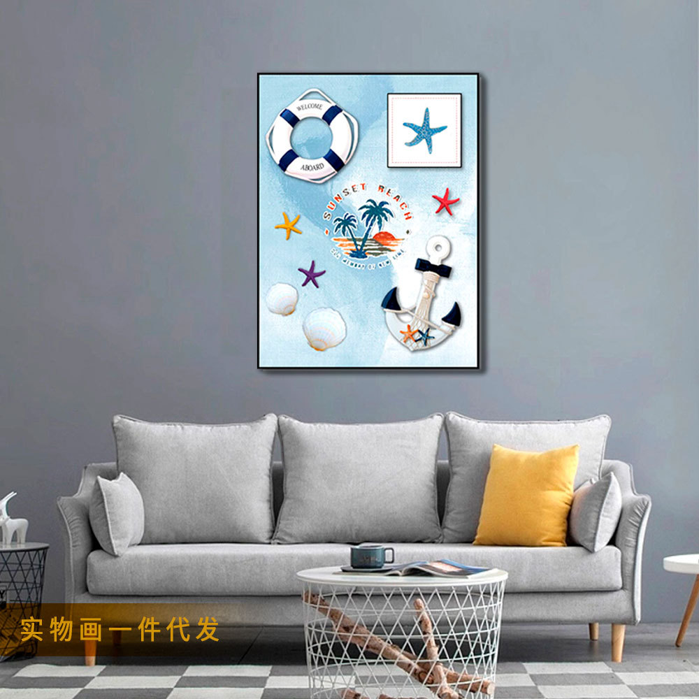 Estilo Mediterráneo colgante pintura tridimensional pintura real moda pintura decorativa sala de estar comedor pasillo colgante pintura dormitorio mural