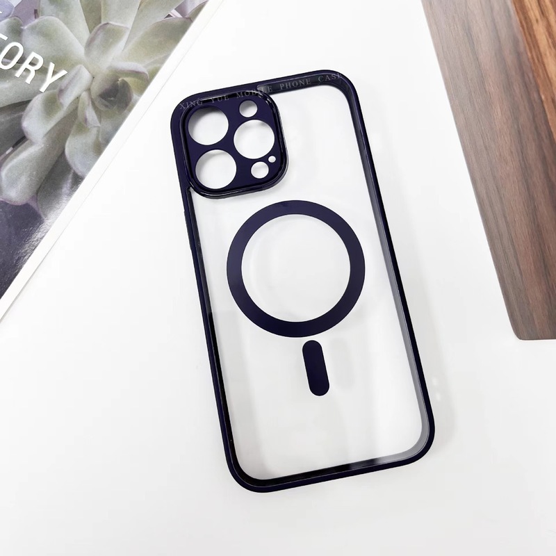 Apple 17air/promaxに適した新しいカラフルなつや消しアクリル磁気落下防止携帯電話保護ケース|undefined