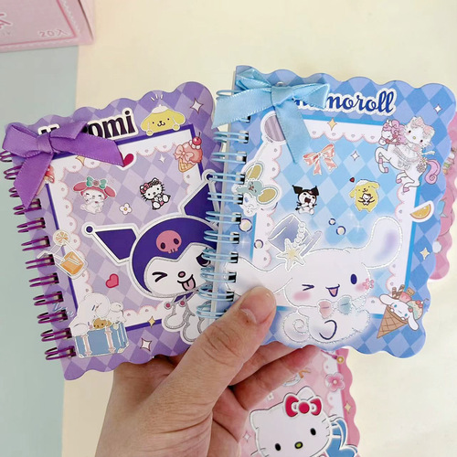Sanrio coil notebook A7 high-looking Kurome side-turn lace student diary portable pocket notebook