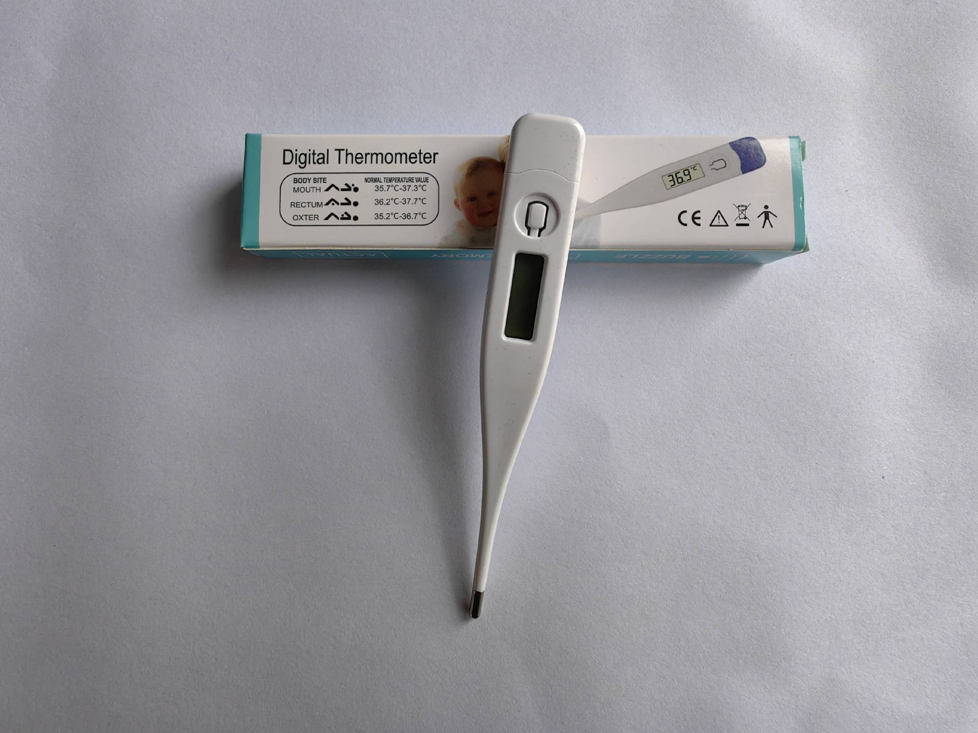 Termómetro digital de punta dura Celsius/Fahrenheit para axila adulta y oral infantil, comercio exterior.