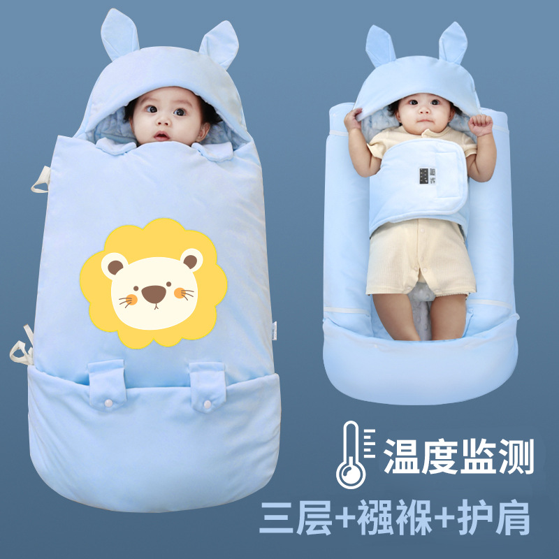 Baby Sleeping Bag Autumn and Winter Thickeneded Baby Anti-Kick Quilt Newborn Baby Blanket Kidsren's Quilt Dual-Purpose