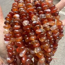 红玛瑙中孔散珠Carnelian随形不规则手链项链diy饰品配件服饰辅料