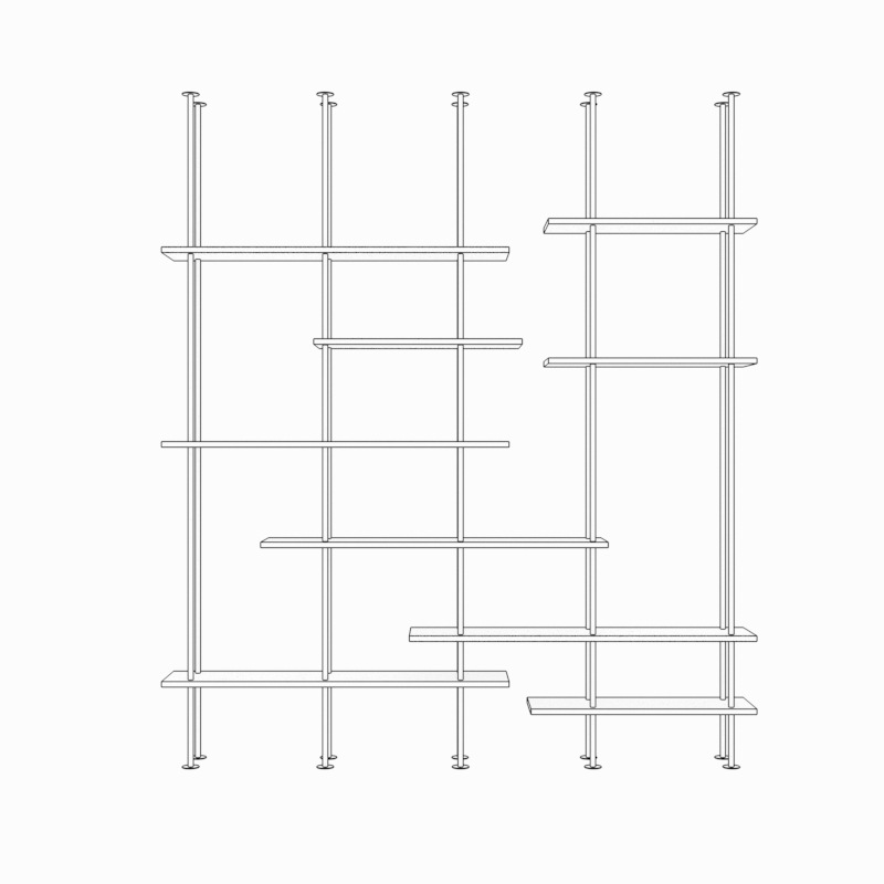 이중 극 검정색 단일 레이어 보드 길이 240*깊이 32*높이 280CM